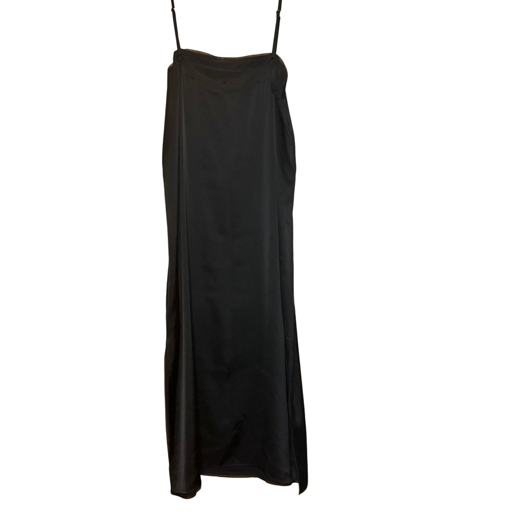 DKNY Donna Karan New York Black Satin Maxi Slip Dress P1772163S Womens M